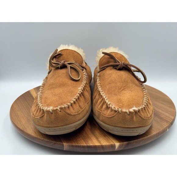 LL L.L. BEAN Brown Wicked Good Moccasins Slippers Sheepskin Shearling Men\'s 13M main image 11